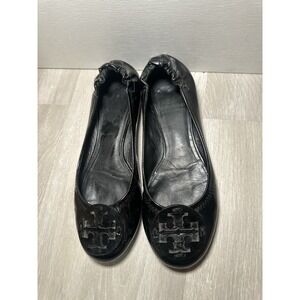 Tory Burch Minnie Travel Ballet black‎ Flats women Sz 5